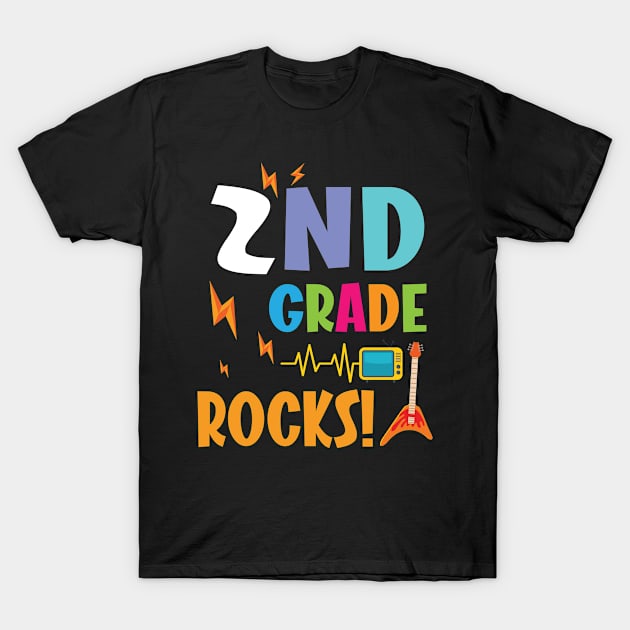 2nd Grade Rocks Teachers Students Happy First Day Of School T-Shirt by favoritetien16